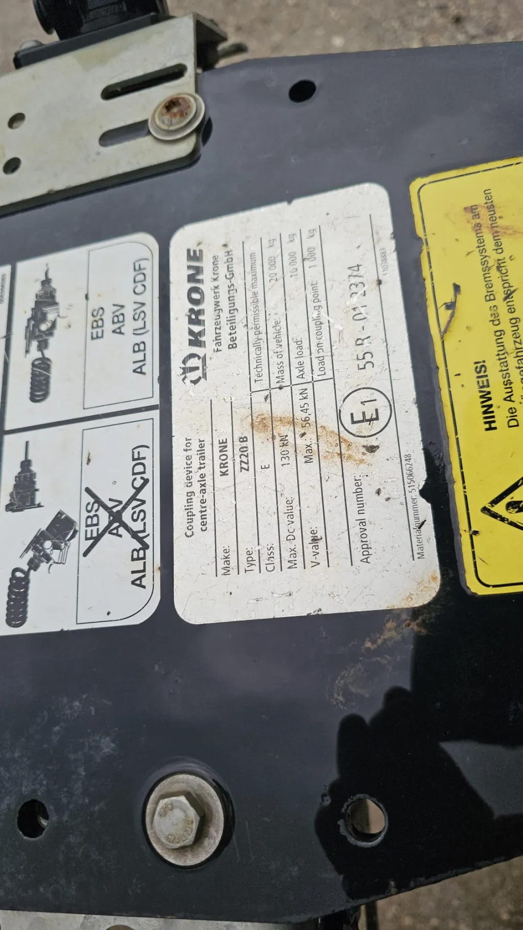 Rimorchio usato Krone targhetta