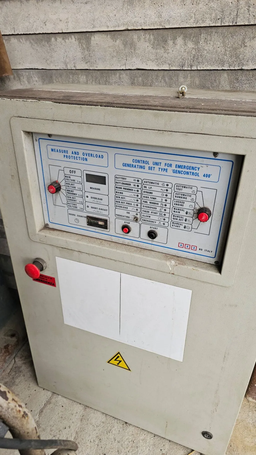 Gruppo elettrogeno usato - quadro